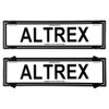Altrex Number Plate Protectors Slimline Black No Line Silver Border