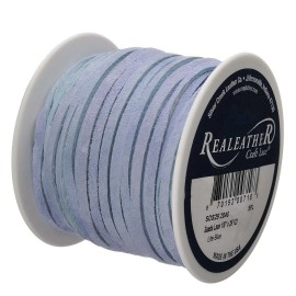 Realeather Suede Craft Lace Lite Blue 1/8" x 25 Yards Silver Creek