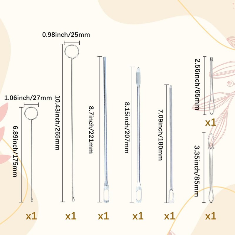 CABODYALS 12Pcs Draw String Clip Sewing Loop Turner Hooks Tool