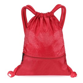 GAENMESN Sport Gym Sackpack Drawstring Backpack Bag Basketball Bag Leisure Hiking Yoga Dance Travel Camping Team Work Bag, Red, Large, Sling Backpacks