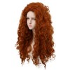Yuehong Long Curly Orange Heat Resistant Cosplay Wigs Good Shape