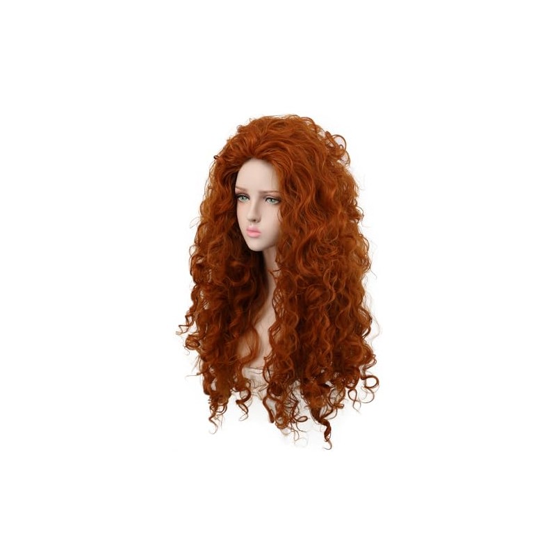 Yuehong Long Curly Orange Heat Resistant Cosplay Wigs Good Shape