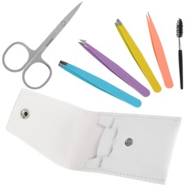 TOVINANNA 6pcs Professional Eyebrow Clip Set Grooming Tools Tweezers Clamp Scissors for Home Salon Use