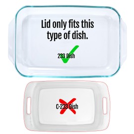 Replacement Lids Cover for Pyrex 3 QT Glass Baking Dish Caserole Container 233-PC (Turqoise), 2-Pack