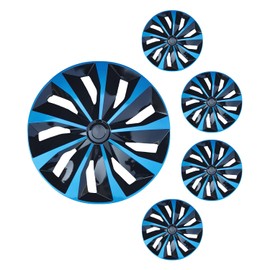 Hubcap Wheel Cover Replacement R16 Hub Caps Universal Wheel Rim Cover ABS Material Exterior Accessories for Car Truck SUV -Set of 4（16-inch，Blue-Black
