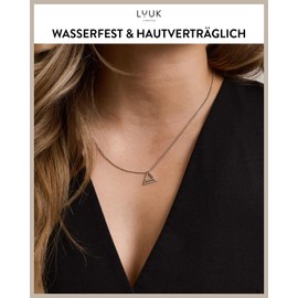 LUUK LIFESTYLE Modern Stainless Steel Necklace with Pendant, 50 cm Adjustable Length, Jewellery Gift for Best Friend, Silver, Stainless Steel