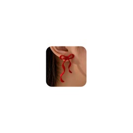 Christmas Earrings Red Bow Earrings for Women Holiday Christmas Jewelry Gifts Outfits Accessories