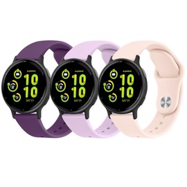 3 Pack Silicone Bands Compatible with Garmin Vivoactive 5/ Vivoactive 3/ Garmin Venu 2 Plus/ Venu Sq/ Venu Watch Bands Women Men, 20mm Soft Silicone Sport Replacement Strap for Garmin Vivomove HR,