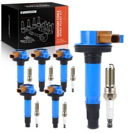 A-Premium (Blue) Set of 12 Ignition Coil Pack and Iridium Spark Plugs Compatible with Ford & Lincoln vehicles - F-150, Explorer, Transit-150, Taurus, Expedition, Flex, Navigator, MKS, MKT - V6 3.5L