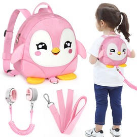 Accmor Toddler Harness Backpack Leash, Cute Penguin kid Backpacks with Anti Lost Wrist Link, Mini Child Backpack Wristband Tether Strap and Protection Leashes Travel Bag Harness Rein for Baby Girls