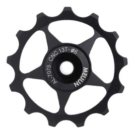 11T / 13T Front Derailleur Pulley Aluminium Alloy Jockey Wheel Front Derailleur Pulley Bicycle Guide Roller for Mountain Road Bike (13T Black)