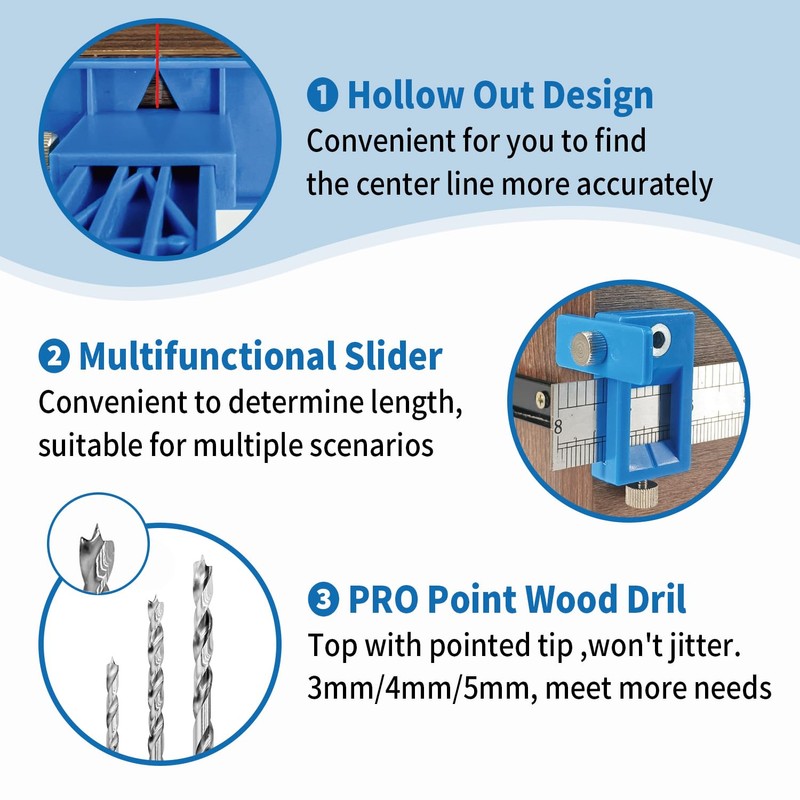 Cabinet Hardware Jig, King&Charles Cabinet Handle Jig with 3pcs Point