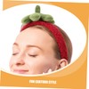 NOLITOY 3pcs Cute Strawberry Headbands Fuzzy Face Wash Hair Hoops