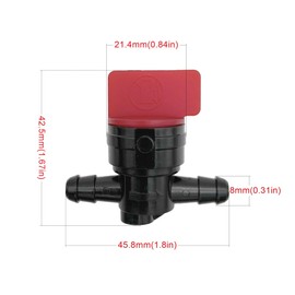 Strongthium 698183 494768 1/4" Inline Fuel Cut Off Valve Straight Gas Valve & Gas Line Hose Filter for Briggs Stratton 691035 w/Clamps
