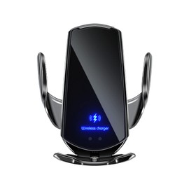 DQST Cargador de Coche Inalámbrico, Soporte de Teléfono para Coche, Soporte Cargador 2 en 1, Sujeción Automática, Soporte de Ventilación para Todos Teléfonos Móviles con Función de Carga Inalámbrica