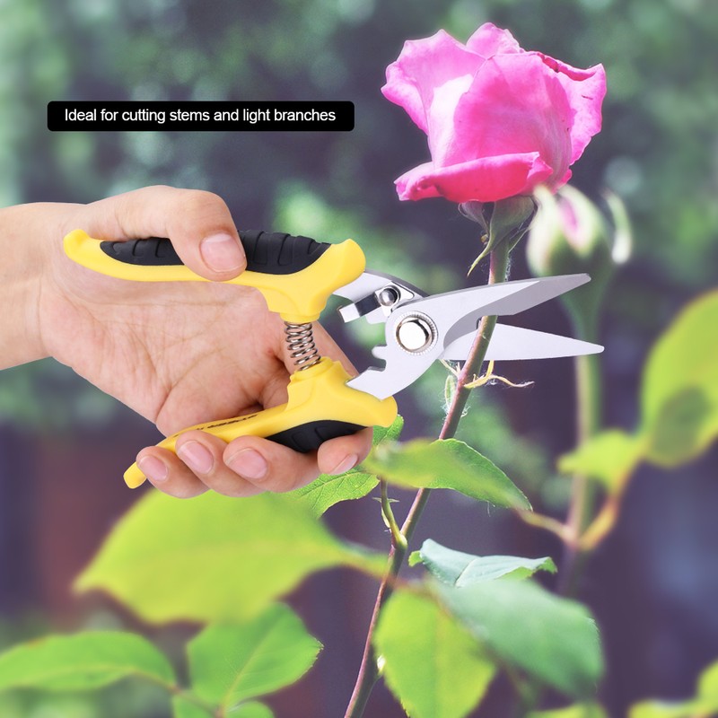 7" Stainless Steel Pruning Shears Cutter Home Gardening Plant Scissor