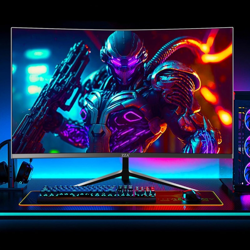 ZZA 27" Curved Gaming Monitor, Support 240Hz，Up to 280Hz, FHD