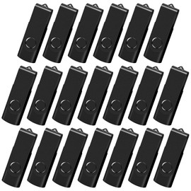 AreTop 8GB 20 Pack USB Flash Drive, Bulk USB 2.0 Thumb Drive Swivel Memory Stick Jump Drive Pen Drive for Storage and Backup (20 Pack 8GB, Black)