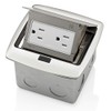 Leviton Pop-Up Floor Box with 15 Amp, Tamper-Resistant Outlet, Brushed