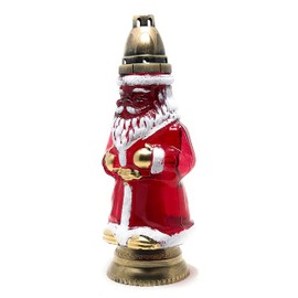AM Décor Santa Cemetery Memorial Candle Holder | Gravesite Remembrance Decoration | Glass Lantern European Style Vigil Light (Red, 14 Inches Tall)