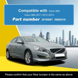 Goholy Car Front Bumper Tow Hook Cover Compatible with Volvo S60 2011 2012 2013 Trailer Cover Cap 30795007 39802519 Small Lid Towing Eye Cap Black Right Passenger Side