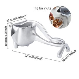 AIMALL Stainless Steel Manual Juicer, Multi-Function Fruit and Nut Squeezer, Heavy-Duty Hand Press Citrus Juicer for Oranges, Lemons, and Nuts, 4.92x3.93x8.66 inches