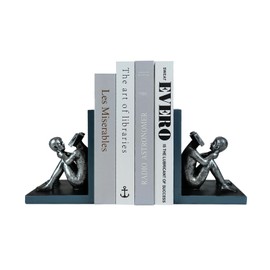 LIFFY Decorative Book Ends,Heavy Duty Non-Skid Book Stoppers for Shelves,Unique Indoor Home Decor Book Holder Ornaments for Living Room,Bedroom