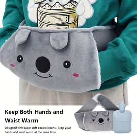 1pc Comfortable Plush Hot Water Bottle with Cute Animal Pattern - Perfectly Warm Hands and Feet, Ideal Winter Gift, Suitable for Giving to Friends and Family - Color: 1 piece (belt)
