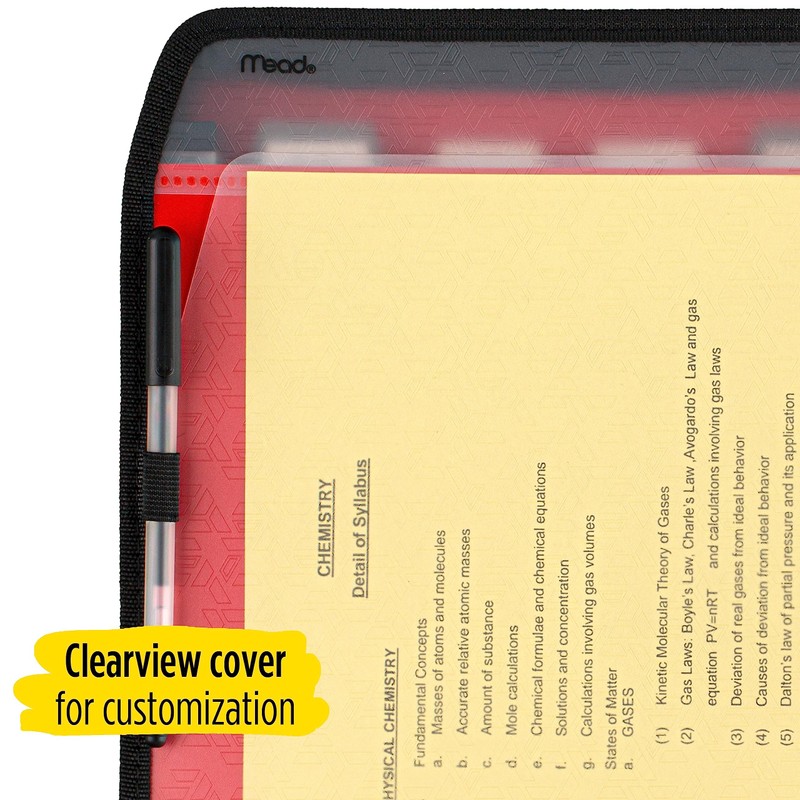 Five Star 72705 Carpeta archivadora expansible de 7 bolsillos personalizables,