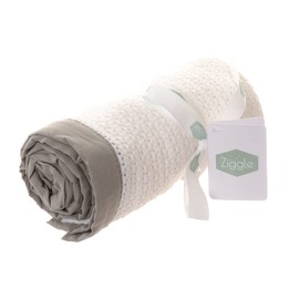 Ziggle - Cellular Blankets Baby - Award Winning Blanket - Baby Bag Essentials 100% Combed Cotton - 90x70cm - Grey Trimmed