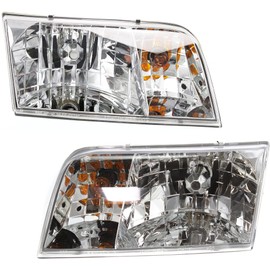 Garage-Pro Driver and Passenger Side Headlight for Ford Crown Victoria 1998-2011 Halogen With bulb(s) Replaces# 4W7Z13008A 4W7Z13008B