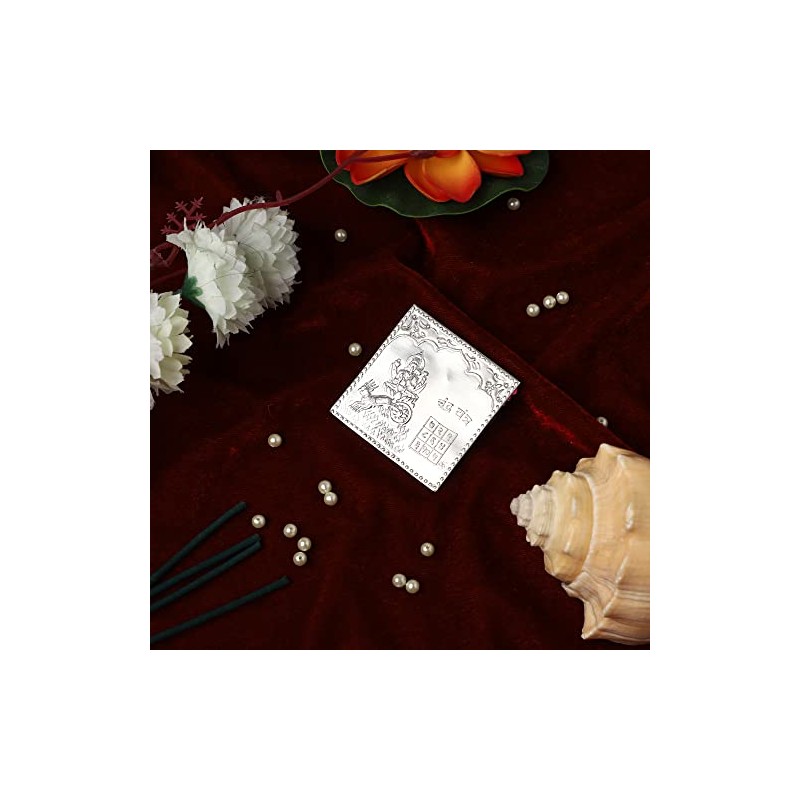 DHRUVS COLLECTION 925 Pure Silver Chandra Yantra Hindu Vedic Symbol