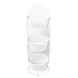 Origami Three Tier Collapsible Baskets - Powder Coated Steel:_White