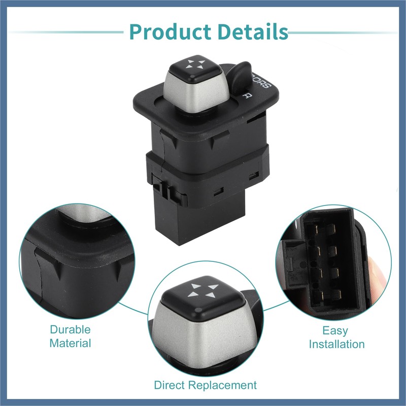 SWITCHRISE Front Car Mirror Switch Black Plastic Metal Fit for