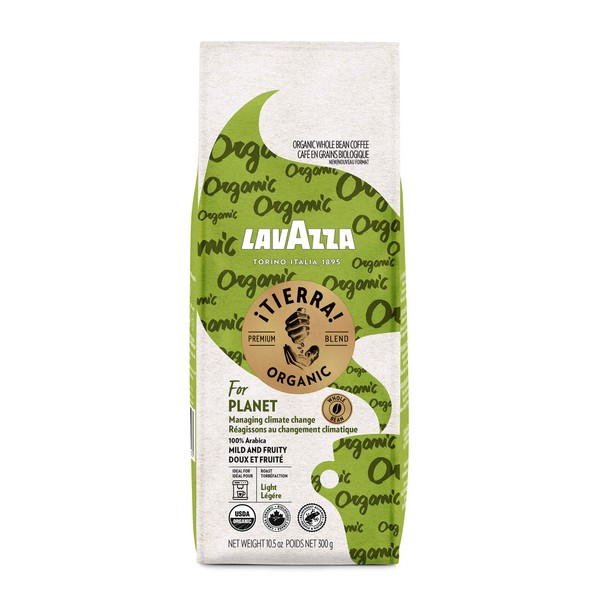 Lavazza ¡Tierra! Organic Planet Whole Bean Coffee, Medium Roast, 10.5 Oz