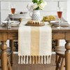 Artoid Mode Boho Yellow Rural Rustic Farmhouse Tassel Table Runner,