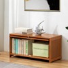 MoNiBloom Bamboo Bookcase with Flip Doors Free Standing Book Shelf