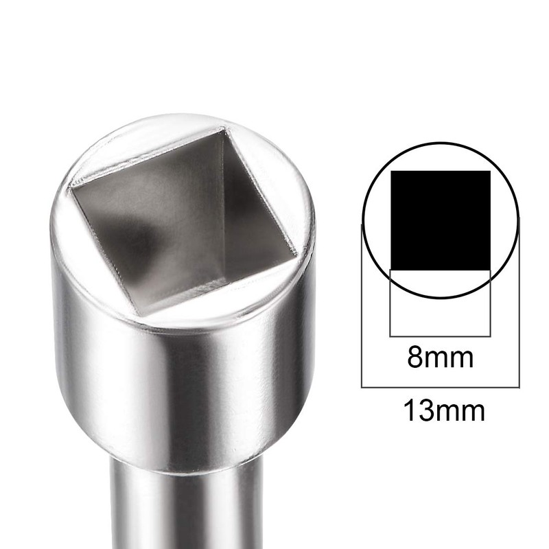 sourcing map Electrical Cabinet Key 8mm Zinc Alloy Square Water