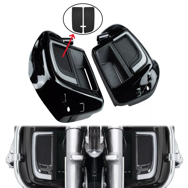 HCMOTORKU Lower Vented Leg Fairing Grille LED Light For Harley