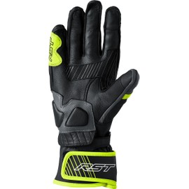 RST Fulcrum CE Perforated Leather Sports Motorcycle Gloves (Grey, Flo Yellow, Black, M)