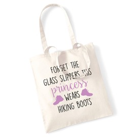 Forget the glass slippers this princess wears hiking boots tote bag