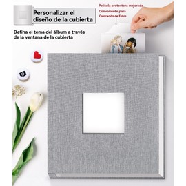 SOYTO Álbum de fotos grande álbum,Álbum de fotos grande álbum de recortes magnético autoadhesivo DIY 40 páginas en blanco con Bolígrafo de Metal y Tablero de Plástico para bodas,cumpleaños (Gris)
