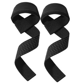 Wrist Straps for Weight Lifting, Lifting Straps with Nylon Gym Wraps Extra Hand Grips Support for Strength Training Bodybuilding Deadlifting (Black)