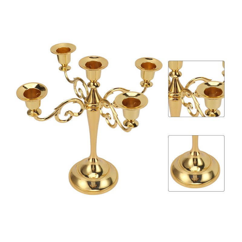 5 Arm Candlestick Holder Iron Retro Decorative Candle Holder Centerpiece