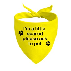 JXGZSO Nervous Anxious Dog Bandana - Ask to Pet, Gear for Nervous Dogs