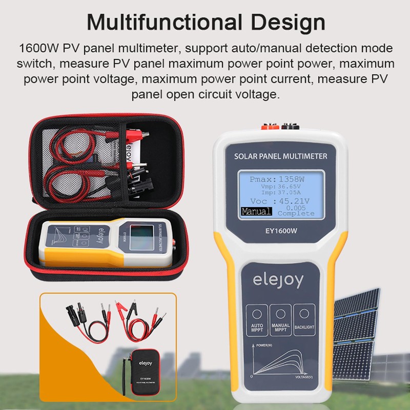 Domary 1600W Photovoltaic Panel Multimeter Solar Panel MPPT Tester Open