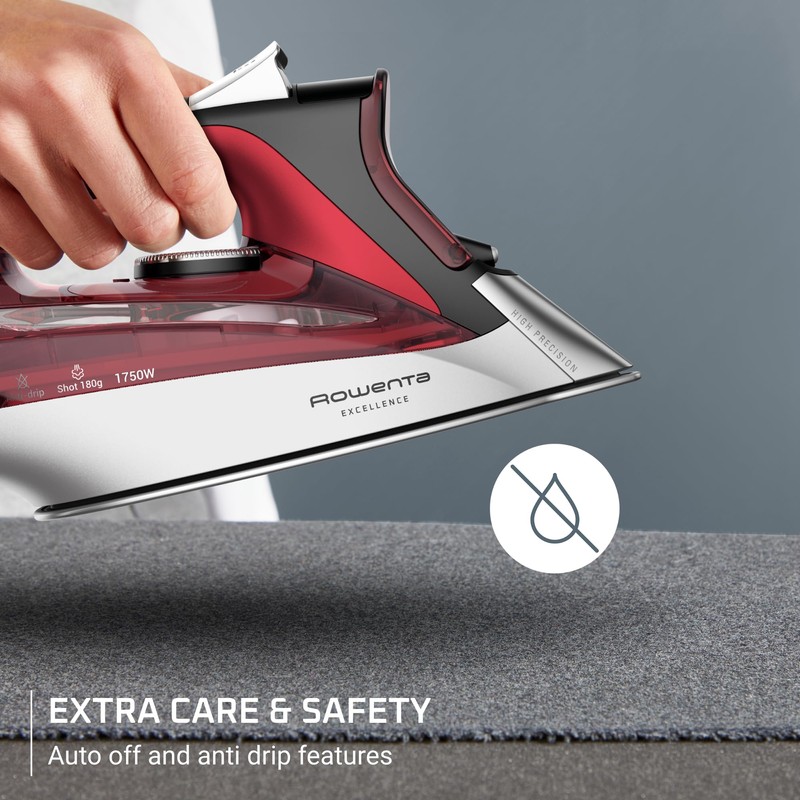 Rowenta Iron, Focus Excellence Stainless Steel Soleplate Steam Iron for
