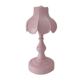 Tyenaza Desk Lamp, Retro Lotus Leaf Ingenious Lovely 3 Light Sources Small Table Night Lamp for Girls Bedroom (Pink)