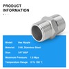 ERGAOBOY Pack of 2 Stainless Steel 316L Hexagonal Fittings with