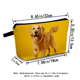 MoCaliduccious Golden Retriever Makeup Bag for Women Travel Cosmetic Organizer Bag Teacher Appreciation Gifts Small Zipper Toiletry Bag
